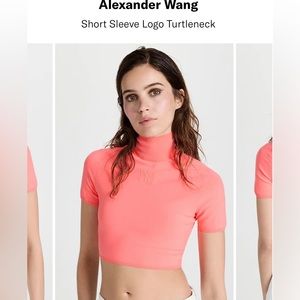 Alexander Wang Pink Turtleneck Crop Top